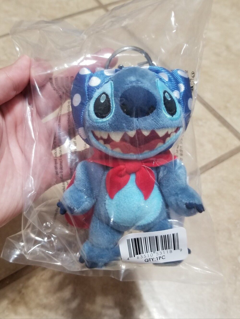 Disney Super Hero Stitch Plush Keychain Bag Charm